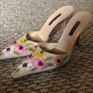 Bruno Magli embroidered mules